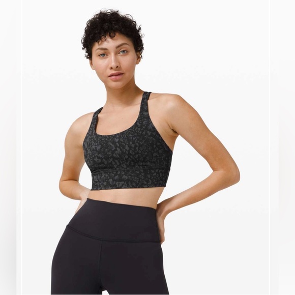 Lululemon Energy Bra Long Line Medium Support in Wild Thing Camo Deep Coal Multi - Picture 5 of 14